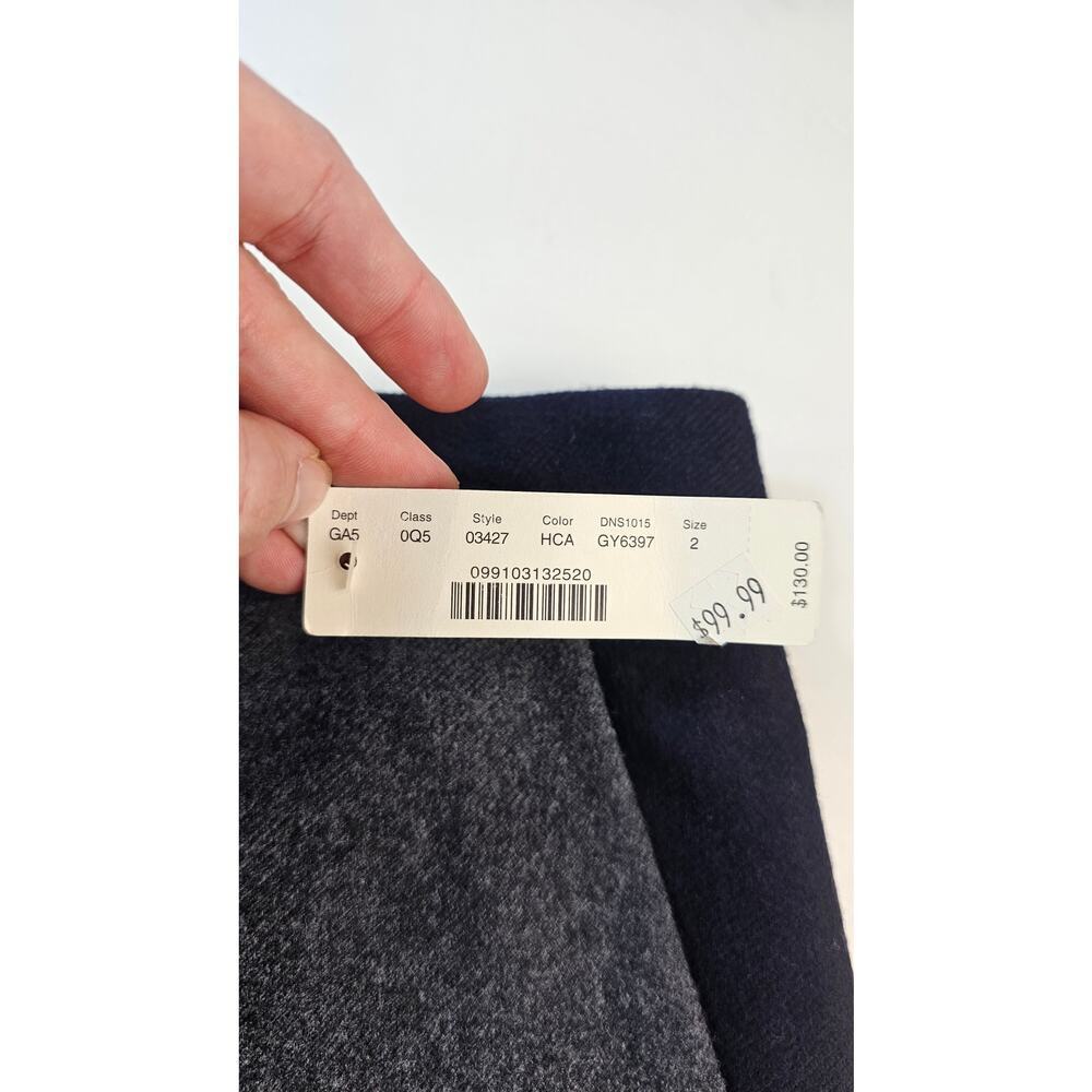 NWT J.crew 2 100% wool navy lined pocket pencil skirt midi business proffesional - Picture 3 of 9